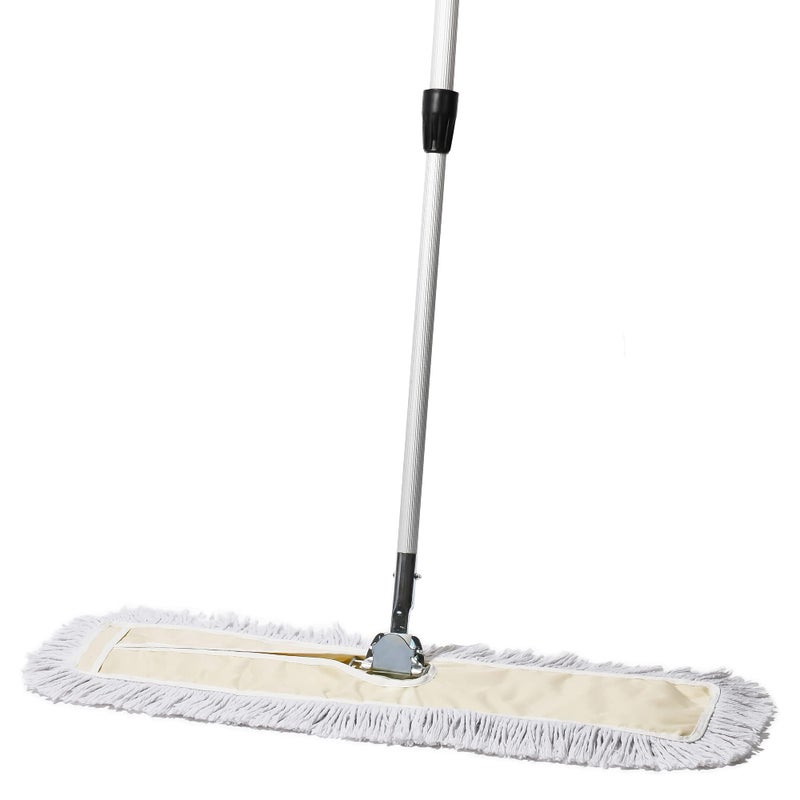 Tidy Tools Commercial Dust Mop â€“ 30 Inch Floor Sweeper for Hardwood, Reusable Cotton Mop Head, Extendable Handle, Dry Mop for Floor Cleaning & Janitorial Supplies - Image 1